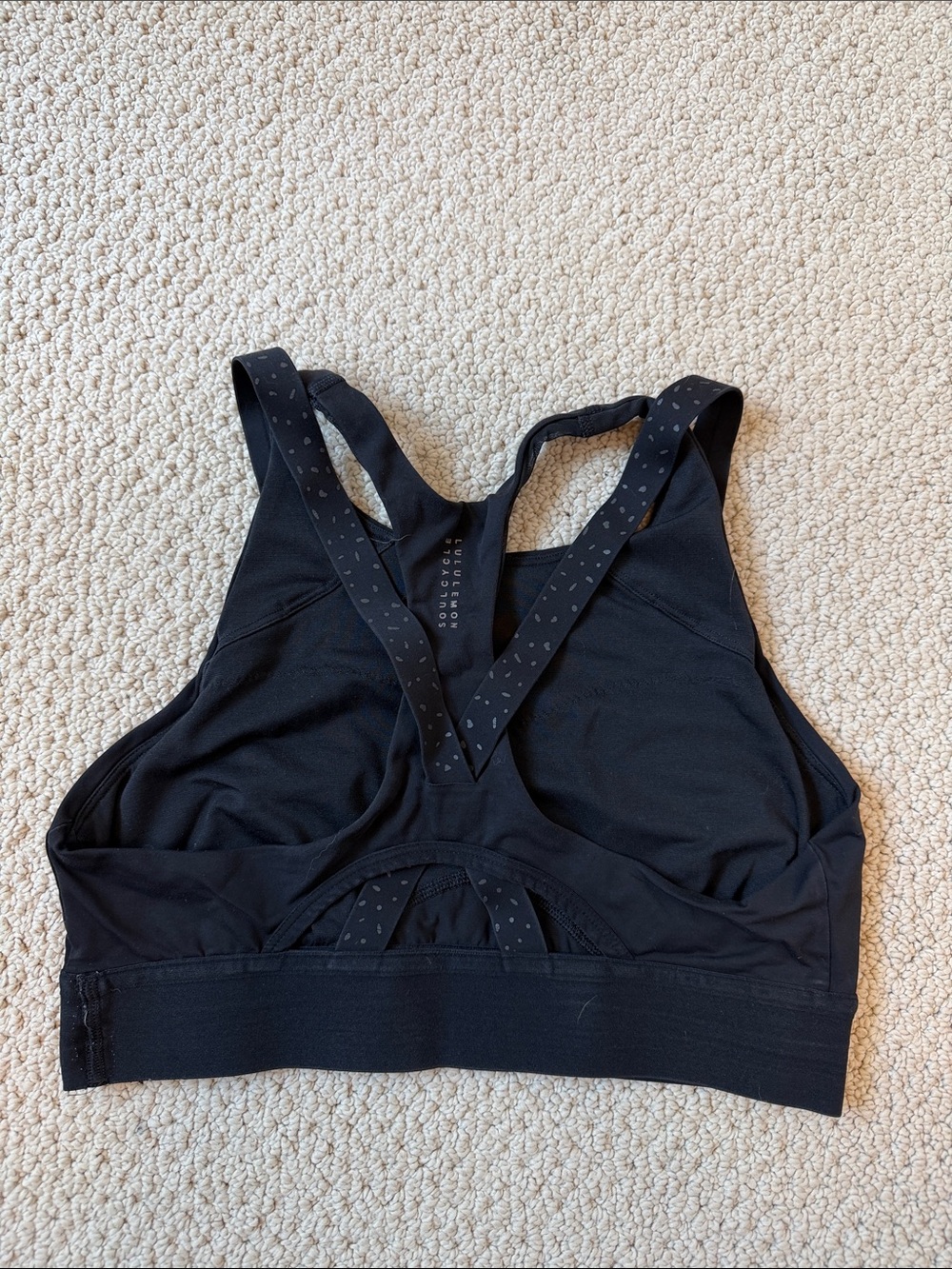 lululemon athletica Black Racerback Sports Bra with Dotted Straps